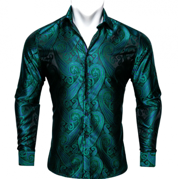 Motif paisley dengan warna hijau